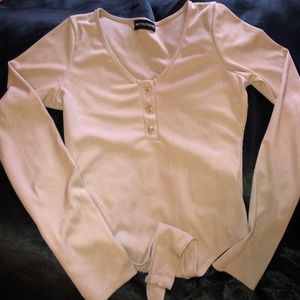 nude pink long sleeve bodysuit